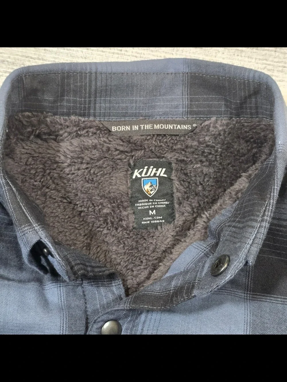 Kuhl JOYRYDR Shirt-Jac Jacket Mens M Fleece Lined Plaid Flannel Shacket #7253